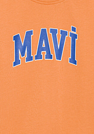 Mavi Logo Baskılı Turuncu Tişört 6610030-71421
