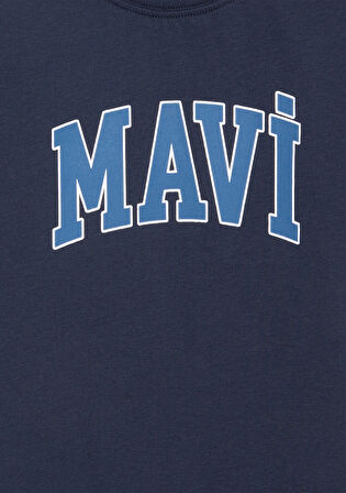 Mavi Logo Baskılı Lacivert Tişört 6610030-82318
