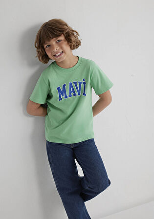 Mavi Logo Baskılı Yeşil Tişört 6610030-71789