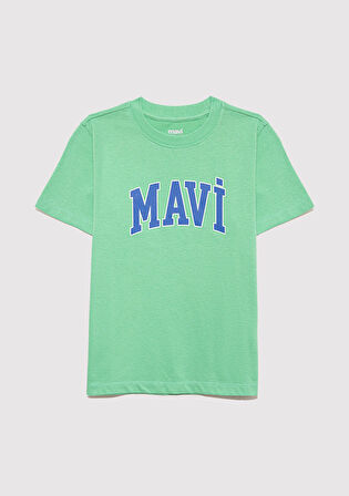 Mavi Logo Baskılı Yeşil Tişört 6610030-71789