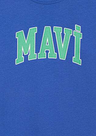 Mavi Logo Baskılı Mavi Tişört 6610030-70576