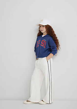 Çizgi Detaylı Beyaz Eşofman Altı 7010021-70057