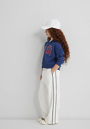 Çizgi Detaylı Beyaz Eşofman Altı 7010021-70057