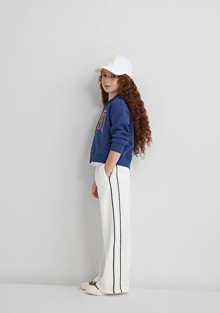 Çizgi Detaylı Beyaz Eşofman Altı 7010021-70057