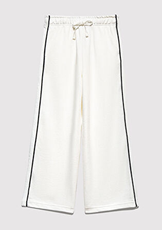 Çizgi Detaylı Beyaz Eşofman Altı 7010021-70057