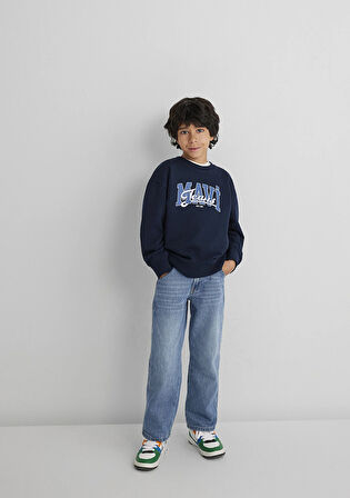 Mavi Jeans Baskılı Lacivert Sweatshirt 6S10136-70490