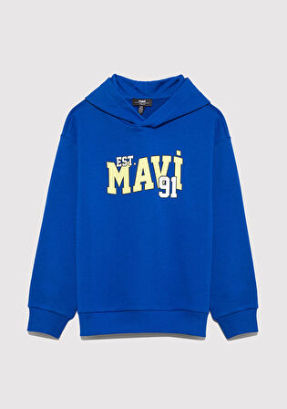 Mavi Baskılı Mavi Sweatshirt 6S10139-70576