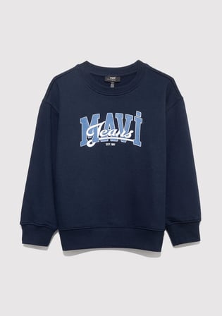Mavi Jeans Baskılı Lacivert Sweatshirt 6S10136-70490