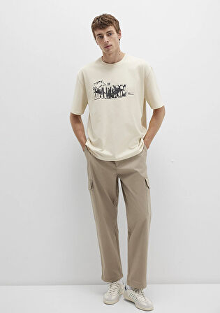 Batman Baskılı Bej Tişört 0612919-70065