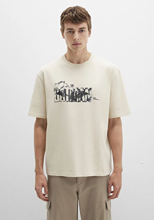 Batman Baskılı Bej Tişört 0612919-70065