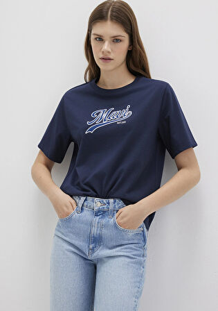 Mavi Logo Baskılı Lacivert Tişört 1613565-82318