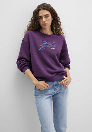 Mavi Logo Baskılı Mor Sweatshirt 1S10419-70679