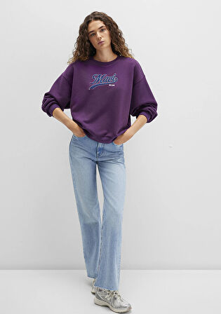 Mavi Logo Baskılı Mor Sweatshirt 1S10419-70679
