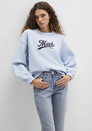 Mavi Logo Baskılı Mavi Sweatshirt 1S10419-70813