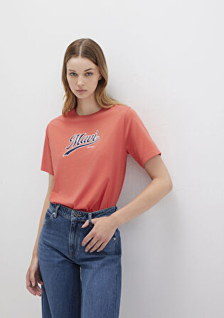 Mavi 1613565-71076 Mavi Logo Baskılı Turuncu Tişört