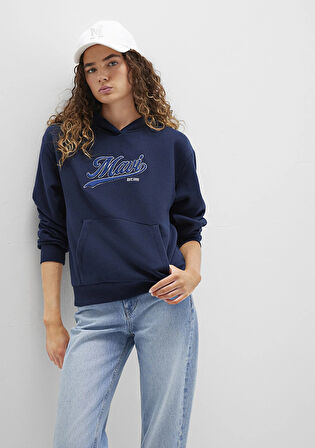 Mavi Logo Baskılı Kapüşonlu Lacivert Sweatshirt 1S10420-82318