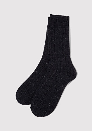 Yün Karışımlı Siyah Bot Çorabı 0912000-900