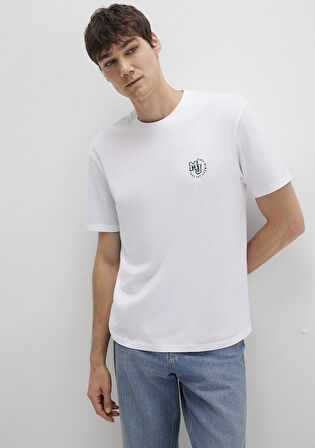 MJ Baskılı Beyaz Tişört 0612839-620