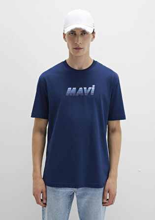 Mavi Baskılı Lacivert Tişört 0612904-89353