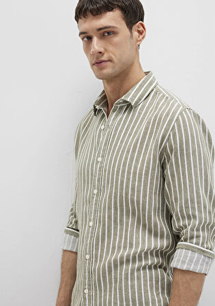 Çizgili Yeşil Gömlek 0211698-91114