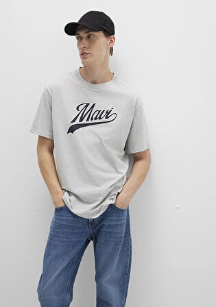 Mavi Logo Baskılı Gri Tişört 0613023-80018