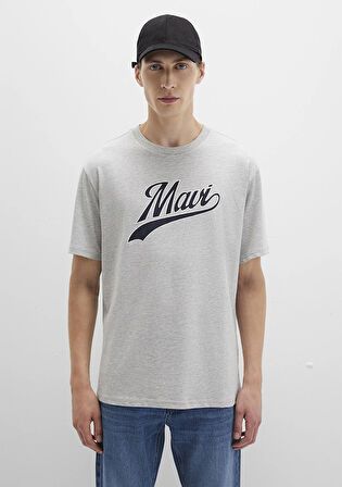 Mavi Logo Baskılı Gri Tişört 0613023-80018