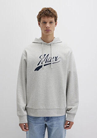 Mavi Logo Kapüşonlu Gri Sweatshirt 0S10469-80018