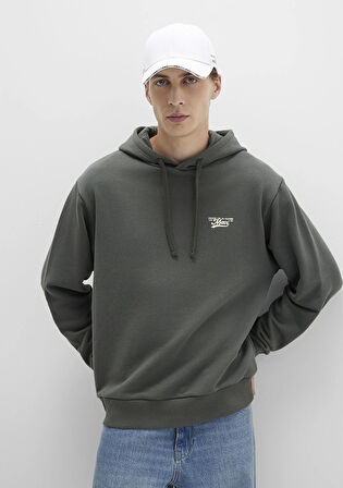 Mavi Logo Baskılı Kapüşonlu Yeşil Sweatshirt 0S10468-71598