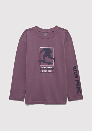 Baskılı Mor Tişört 6610366-70656