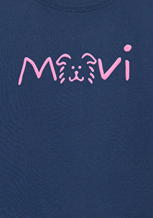 Mavi Köpek Baskılı Lacivert Tişört 7610363-87737