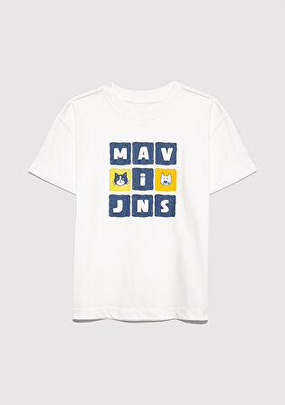 Mavi Jeans Baskılı Ekru Tişört 7610366-70057