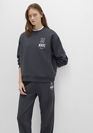 Mavi Logo Baskılı Antrasit Sweatshirt 1S10148-70087