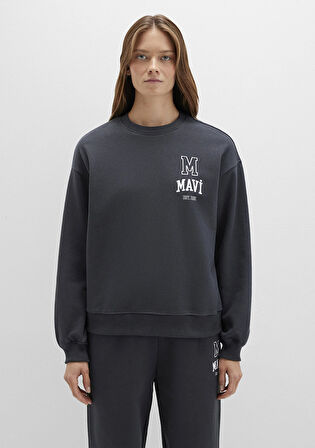 Mavi Logo Baskılı Antrasit Sweatshirt 1S10148-70087