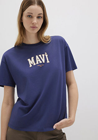Mavi Logo Baskılı Lacivert Tişört 1613410-70498