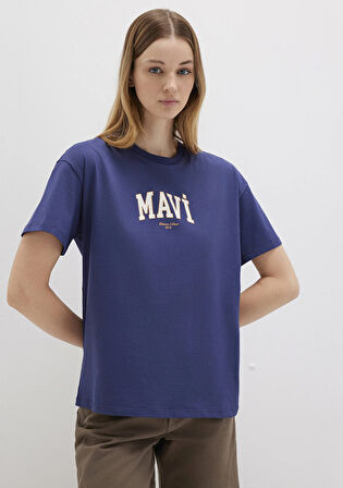 Mavi Logo Baskılı Lacivert Tişört 1613410-70498