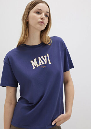 Mavi Logo Baskılı Lacivert Tişört 1613410-70498
