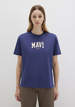 Mavi Logo Baskılı Lacivert Tişört 1613410-70498