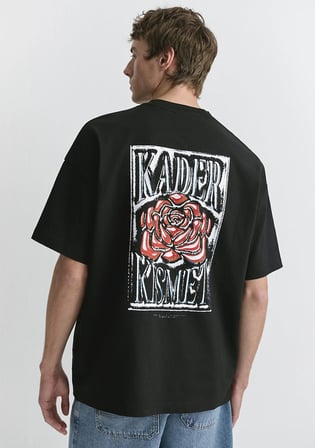 Kader Kısmet Baskılı Siyah Tişört 0611823-900