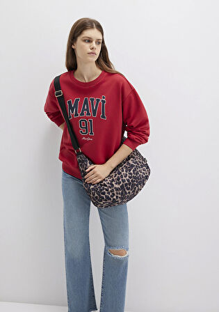 Mavi Logo Baskılı Kırmızı Sweatshirt 1S10381-80638