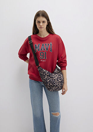 Mavi Logo Baskılı Kırmızı Sweatshirt 1S10381-80638
