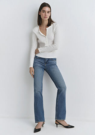 Alina Iconic Puslu Indigo Mavisi Jean Pantolon 1012577-90538