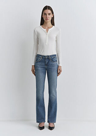 Alina Iconic Puslu Indigo Mavisi Jean Pantolon 1012577-90538