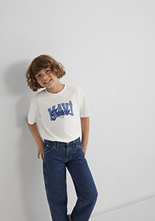 Mavi Jeans Baskılı Ekru Tişört 6610373-70057
