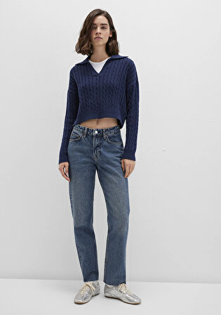 New York Classic Denim Puslu Koyu Mavi Jean Pantolon 101441-88581