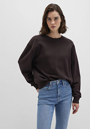 Bisiklet Yaka Kahverengi Sweatshirt 1S10390-70240