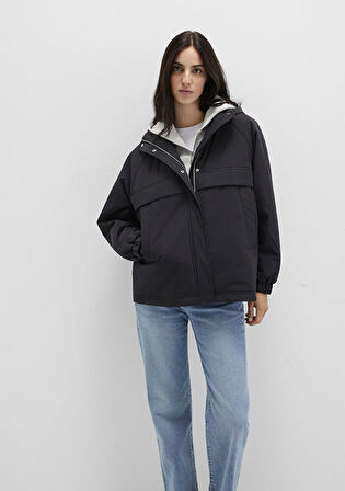 Kapüşonlu Siyah Ceket 1110348-900