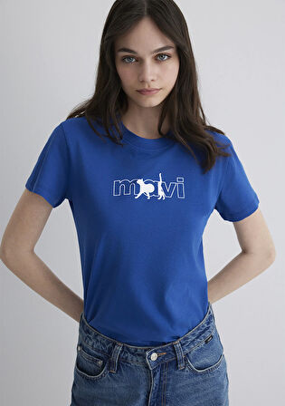 Mavi Logo Baskılı Mavi Tişört 1613624-32213