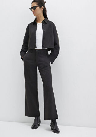 Suni Süet Siyah Pantolon 1011087-900