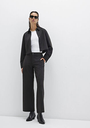 Suni Süet Siyah Pantolon 1011087-900