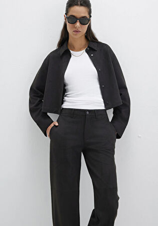 Suni Süet Siyah Gömlek 1211278-900